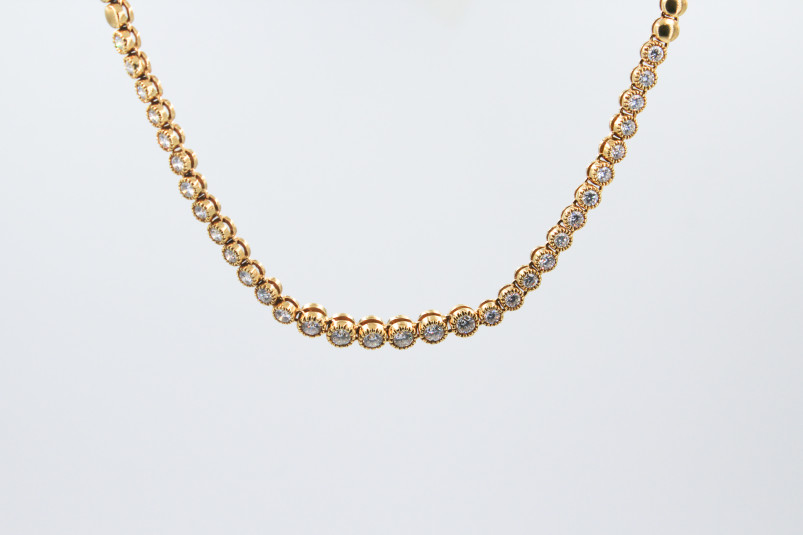 Gargantilla de oro de 18k con diamantes. de segunda mano. Joyería de ocasión | ROYALHYSTERIA