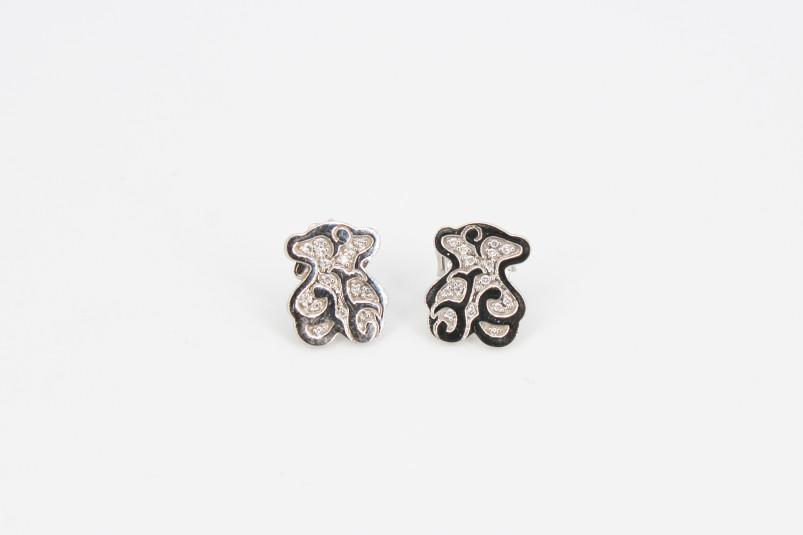 Pendiente de oro blanco de 18k. de segunda mano. Joyería de ocasión | ROYALHYSTERIA