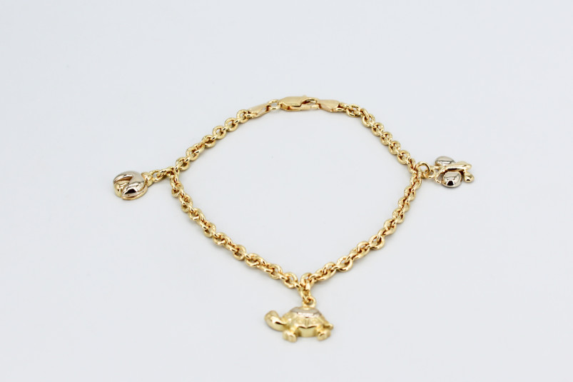 Pulsera de oro combinado de 18k. de segunda mano. Joyería de ocasión | ROYALHYSTERIA