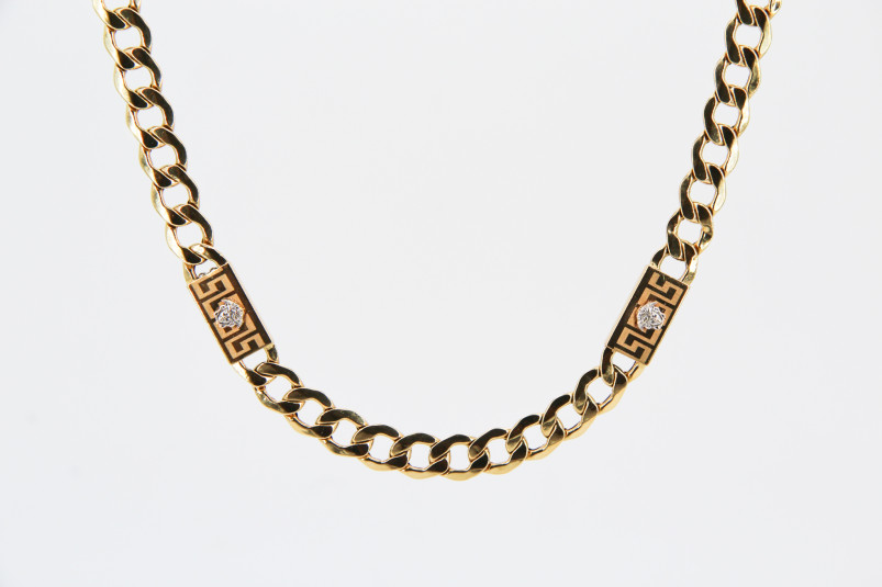 Cadena de oro combinado de 18k. de segunda mano. Joyería de ocasión | ROYALHYSTERIA