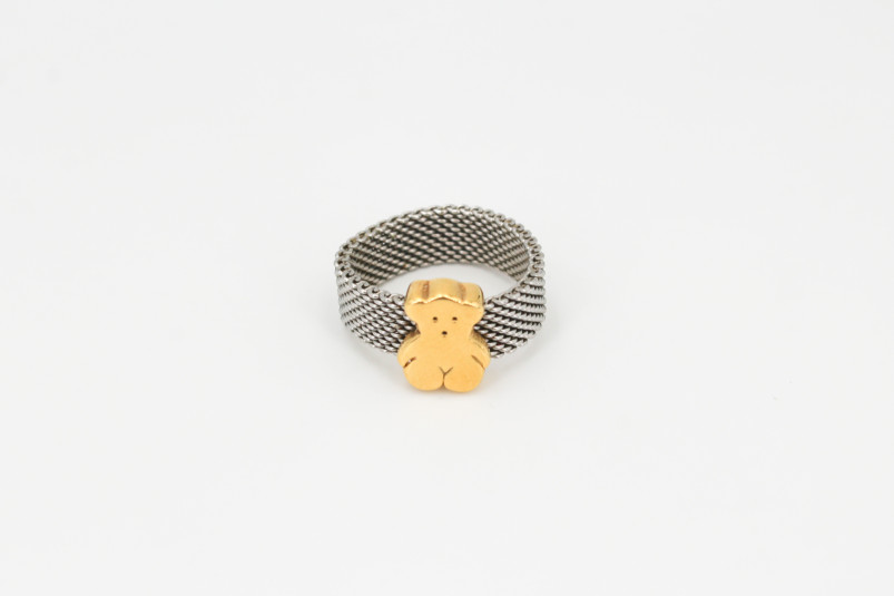 Anillo de oro combinado de 18k. de segunda mano. Joyería de ocasión | ROYALHYSTERIA