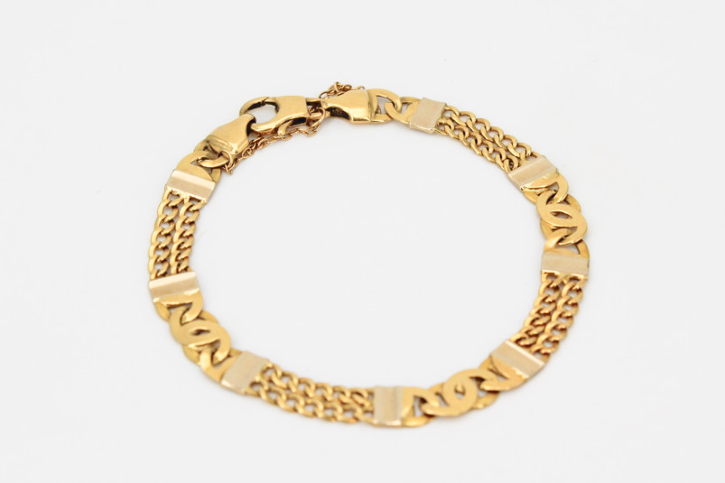 Pulsera de oro combinado de 18k. de segunda mano. Joyería de ocasión | ROYALHYSTERIA