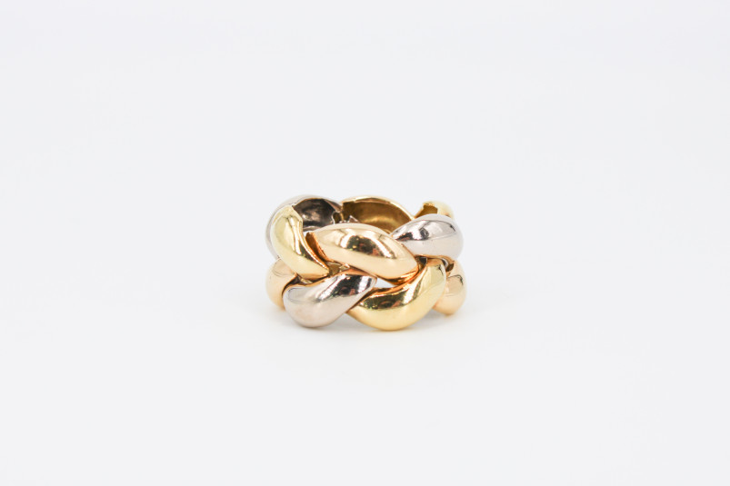 Anillo de oro combinado de 18k. de segunda mano. Joyería de ocasión | ROYALHYSTERIA