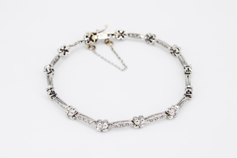 Pulsera de oro blanco de 18k. de segunda mano. Joyería de ocasión | ROYALHYSTERIA
