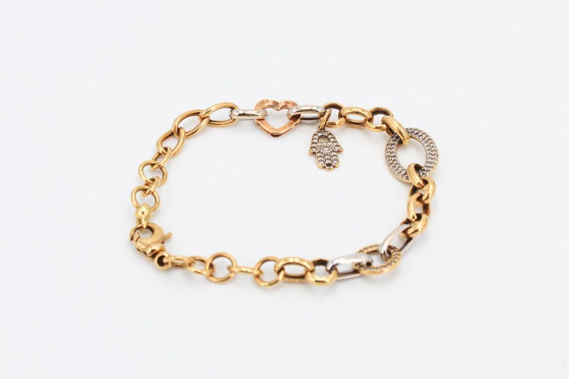 Esclava de oro combinado de 18k. de segunda mano. Joyería de ocasión | ROYALHYSTERIA