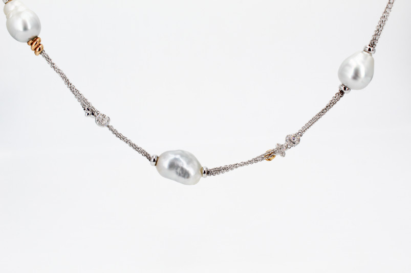 Collar de oro blanco de 18k. de segunda mano. Joyería de ocasión | ROYALHYSTERIA