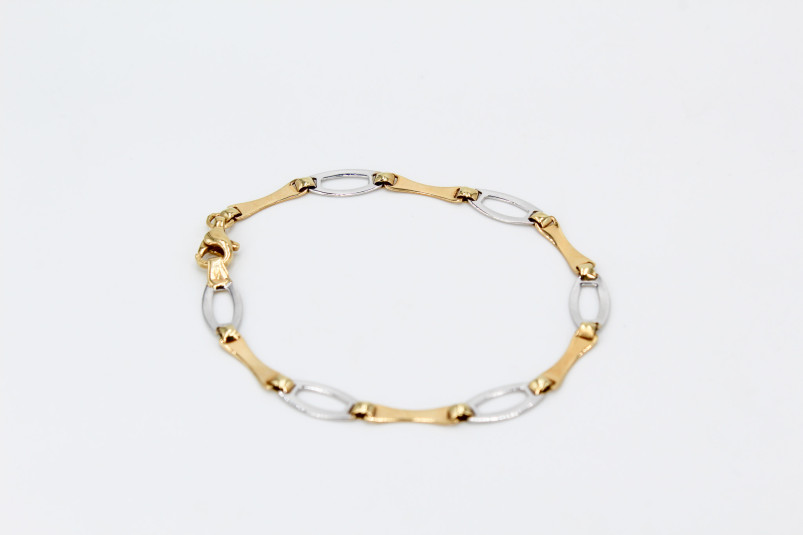 Pulsera de oro combinado de 18k. de segunda mano. Joyería de ocasión | ROYALHYSTERIA