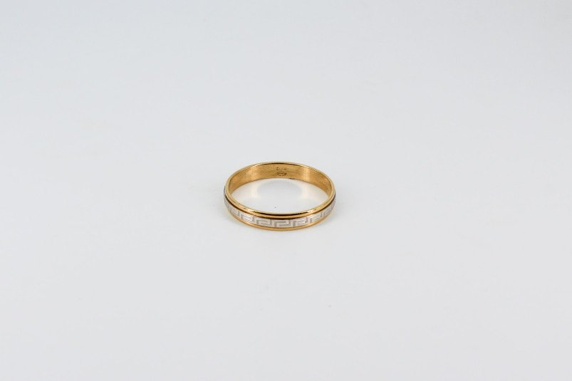 Anillo de oro combinado de 18k. de segunda mano. Joyería de ocasión | ROYALHYSTERIA