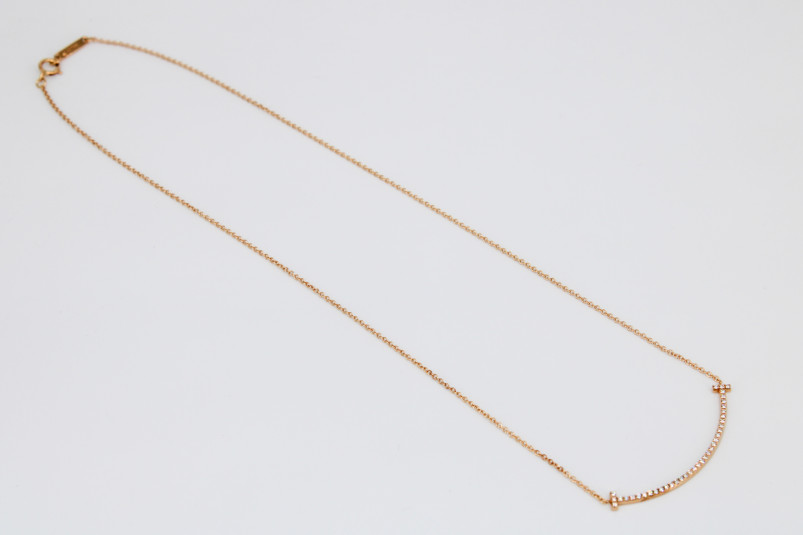 Collar de oro rosa de 18k con diamantes. de segunda mano. Joyería de ocasión | ROYALHYSTERIA
