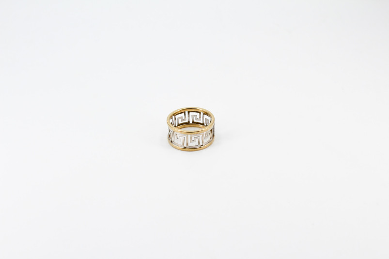 Anillo de oro combinado de 18k. de segunda mano. Joyería de ocasión | ROYALHYSTERIA