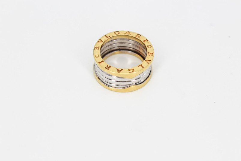 Anillo de oro combinado de 18k. de segunda mano. Joyería de ocasión | ROYALHYSTERIA