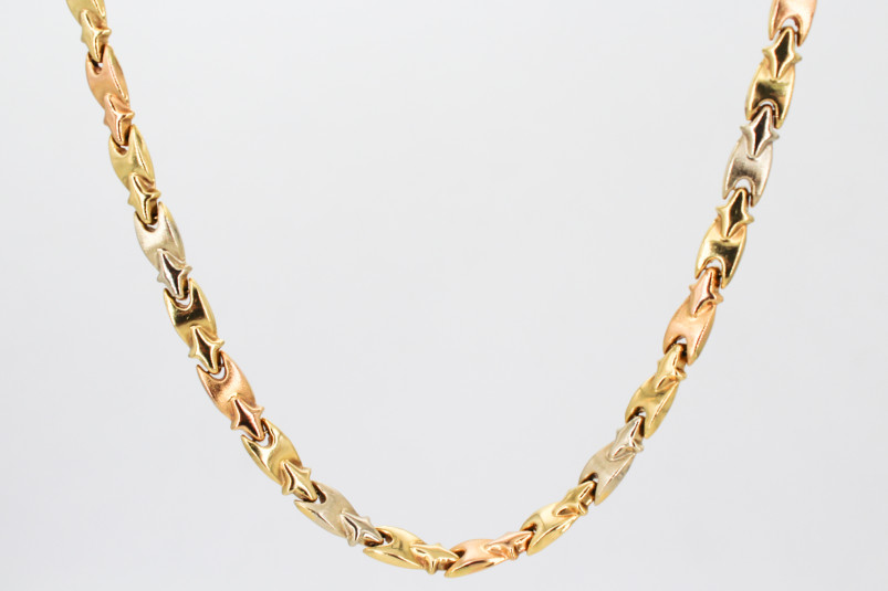 Collar de oro combinado de 18k. de segunda mano. Joyería de ocasión | ROYALHYSTERIA