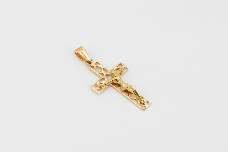 Cruz de oro de 18k. de segunda mano. Joyería de ocasión | ROYALHYSTERIA