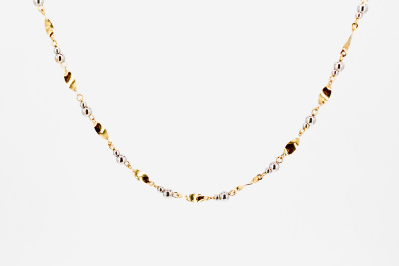 Gargantilla de oro combinado de 18k. de segunda mano. Joyería de ocasión | ROYALHYSTERIA