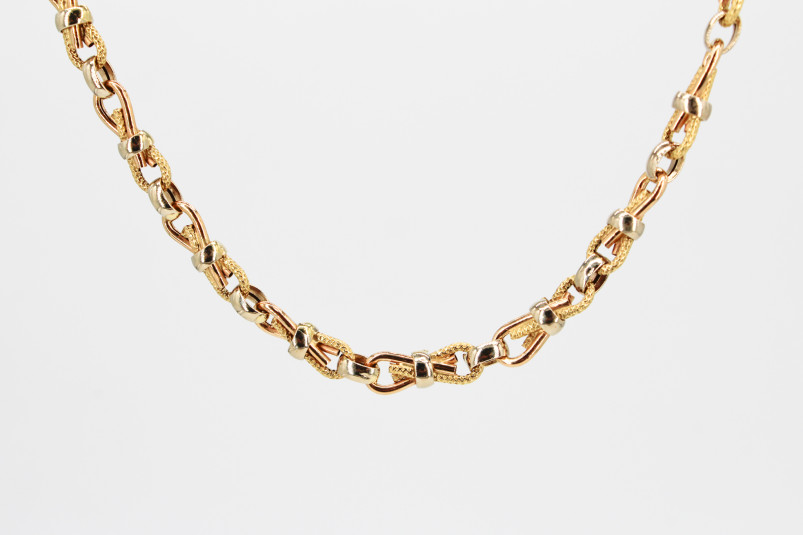 Cadena de oro combinado de 18k. de segunda mano. Joyería de ocasión | ROYALHYSTERIA