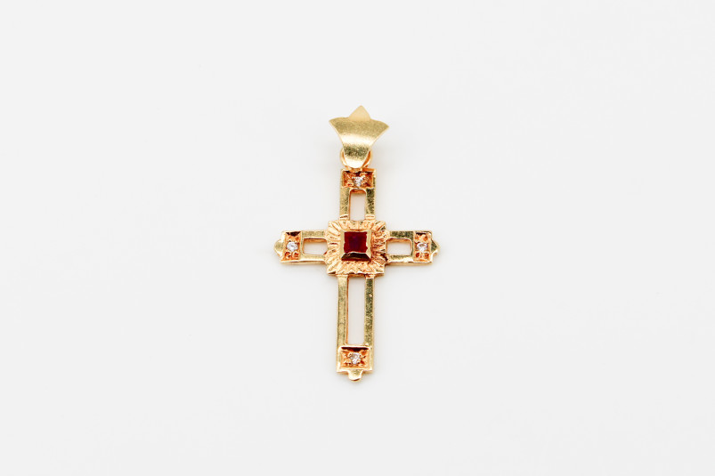Cruz de oro de 18k. de segunda mano. Joyería de ocasión | ROYALHYSTERIA